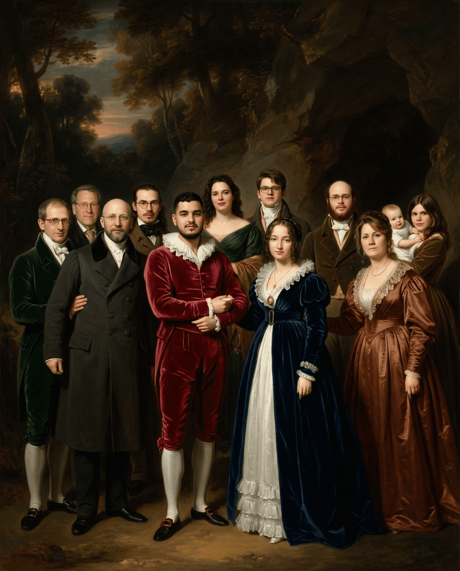 Family portrait in noble style