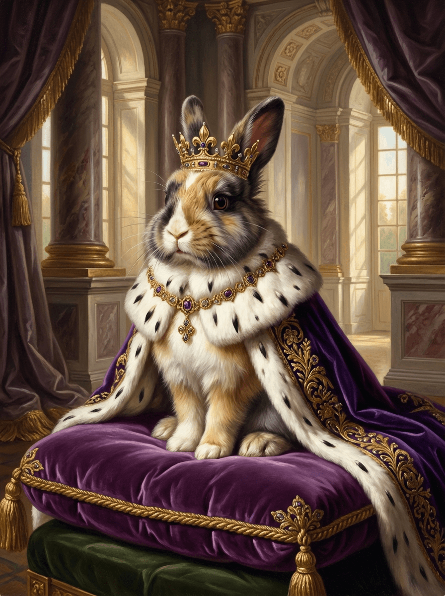 Royal bunny in renaissance style portrait